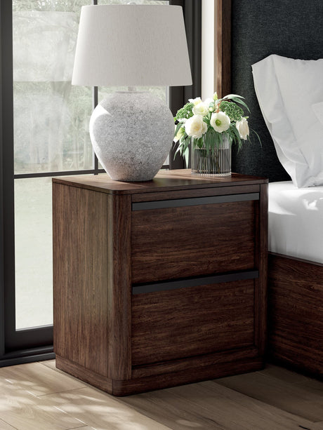 Dilenno Dark Brown Nightstand front view
