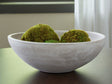 Meadie Distressed White Ceramic Bowl front view