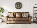Chasemore Earth Faux Leather Sofa main view