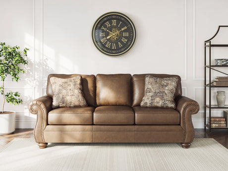 Chasemore Earth Faux Leather Sofa main view