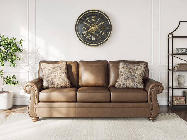 Chasemore Earth Faux Leather Sofa main view