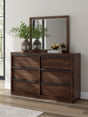 Dilenno dark brown dresser and mirror front view