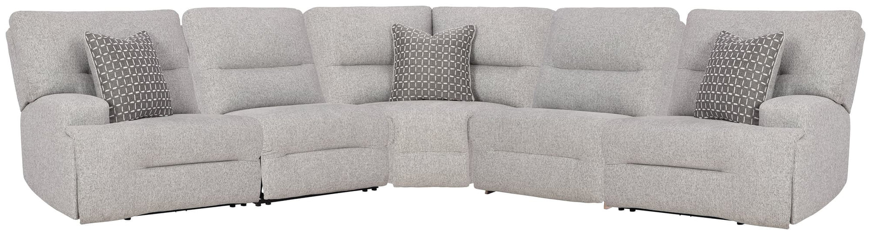 Acklen Place Pewter 5-Piece Power Reclining Sectional, front view