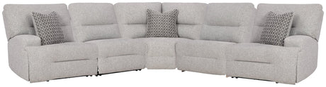 Acklen Place Pewter 5-Piece Power Reclining Sectional, front view