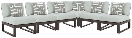 Beachloft Black 6-Piece Outdoor Sectional front view showing modular seating