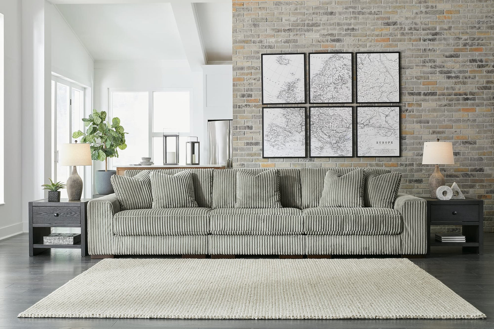 main view of Lindyn Fog 3-Piece Sectional Sofa