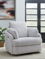 Alainmont Next-Gen Nuvella Stone Swivel Power Recliner, front angle view