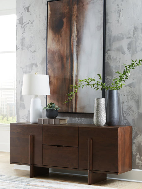 Kydler Medium Brown Contemporary Accent Cabinet front view