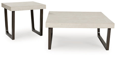 Westenfort Espresso and Gray Tables Set - Front View