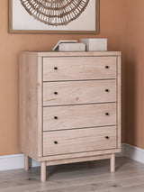 Arloster Tan Chest of Drawers angled side view
