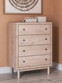 Arloster Tan Chest of Drawers angled side view