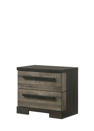 Remington Gray 2-Drawer Nightstand front view