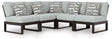 Beachloft Black and Gray 5-Piece Outdoor Sectional showing front angle
