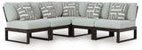 Beachloft Black and Gray 5-Piece Outdoor Sectional showing front angle