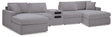 Modmax Granite 5-Piece Sectional with integrated audio console front view