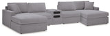 Modmax Granite 5-Piece Sectional with integrated audio console front view