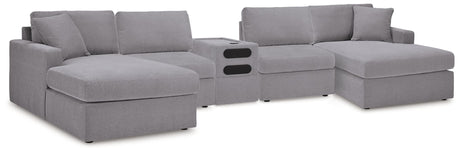 Modmax Granite 5-Piece Sectional with integrated audio console front view