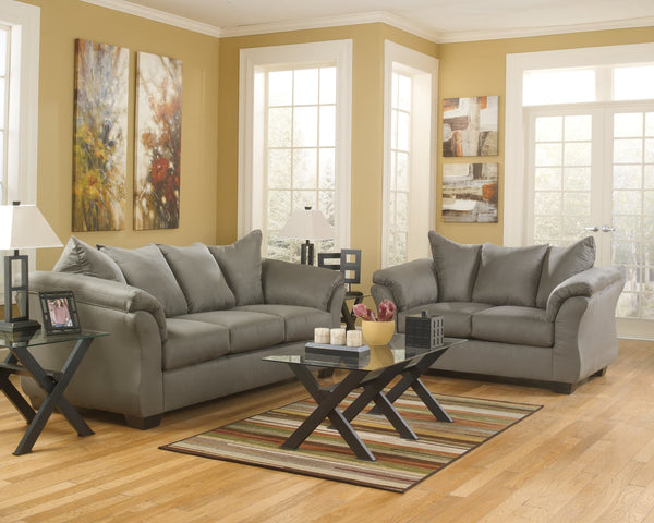 Main view of Darcy Cobblestone Sofa and Loveseat furniture