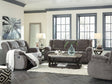 Tulen Gray reclining sofa showing front view