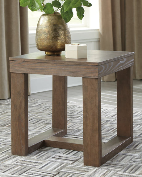 Cariton gray coffee table with two matching end tables front view