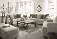 Soletren Stone sofa with loveseat, chair and ottoman full set front view