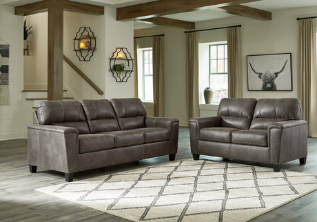 Navi Smoke Sofa and Loveseat set front view
