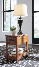 Breegin Brown 2-piece Mission-style end tables, front view