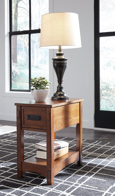 Breegin Brown 2-piece Mission-style end tables, front view