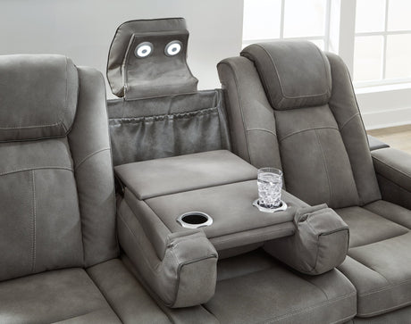 Next-Gen Slate DuraPella reclining sofa, front angle