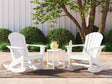 White Adirondack-style rocking chair from Sundown Treasure set, front angle