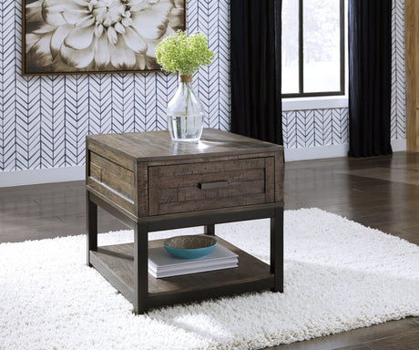Johurst Grayish Brown 2 End Tables front view