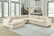 Elyza Linen 5-Piece Sectional Sofa with Ottoman main view