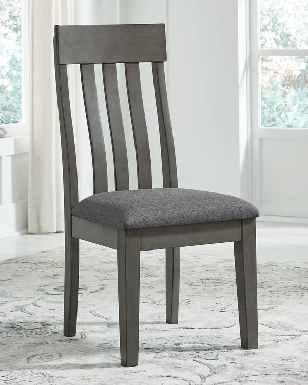 Hallanden Two-Tone Gray 2-Piece Dining Chair front view