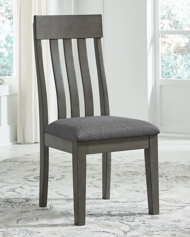 Hallanden Two-Tone Gray 2-Piece Dining Chair front view