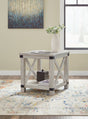 Carynhurst whitewash rustic farmhouse end table front view