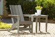 Visola Gray Outdoor Adirondack Chair and End Table front view