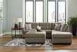 Mahoney Chocolate sectional sofa with ottoman main view