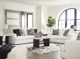 Main view of Karinne linen sofa, loveseat, chair and ottoman set