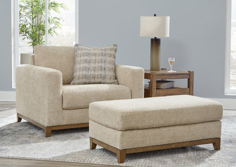 Parklynn Desert Chair and Ottoman set, angled view