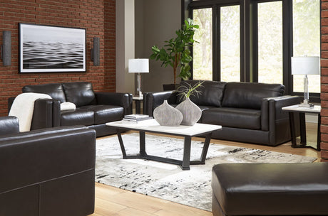 Main view of Amiata Onyx sofa, loveseat, chair, and ottoman set