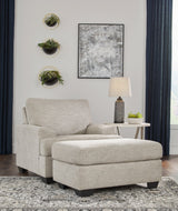 Vayda Pebble Chair and Ottoman set front view