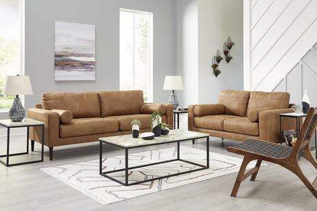 Telora Caramel Sofa and Loveseat set main front view