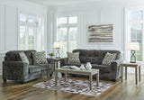 main view of Lonoke Gunmetal Sofa and Loveseat set