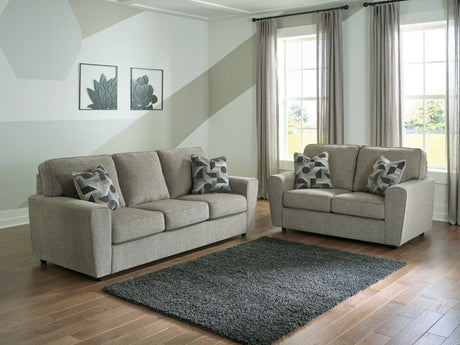 Cascilla Pewter Sofa and Loveseat set main view