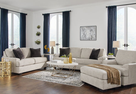 main view of Vayda Pebble 4-piece sofa set with sofa, loveseat, chair, and ottoman