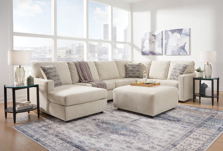 Edenfield Linen 3-Piece Sectional sofa with Ottoman main view