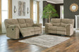 Alphons Briar reclining sofa and loveseat set front view