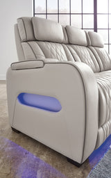 Boyington gray sofa front angle