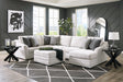 main view of Koralynn Stone 3-Piece Sectional Sofa with Ottoman