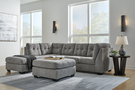 Marleton Gray 2-Piece Sleeper Sectional with Ottoman sectional sofa main view